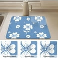 thumbnail image 6 of Diatomaceous Earth Stone Dish Drying Mat for Kitchen Counter，Seasonal Ultra Absorbent Home Dish Drainer Mats-Blue Flower Four Leaf Clover ，19.5inch x 12inch, 6 of 6