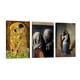 thumbnail image 1 of Cuadro Decorativo Tríptico Vertical Arte Besos Famosos Canvas Revolution  Set De 3 Cuadros 30x45 cm, 1 of 5