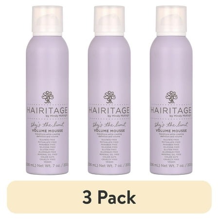 (3 pack) Hairitage Sky's The Limit Volume Mousse, Pequi Oil, Rose Hip and Sage, 7 oz
