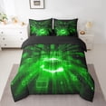 thumbnail image 2 of Erosebridal Futuristic Cubes Bedding Queen Size,Geometric Plaid Comforter Sets with Sheets,Grid Checkerd Bedding Sets Queen Size,Super Cozy Gradient Bedroom Decoration,Reversible,7 Pieces, 2 of 5