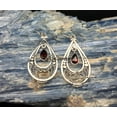 thumbnail image 2 of Solid 925 Sterling Silver Dangle Drop Earrings For Women, Natural Garnet Pear Gemstone Beautiful Handmade January Birthstone Jewelry, 2 of 3