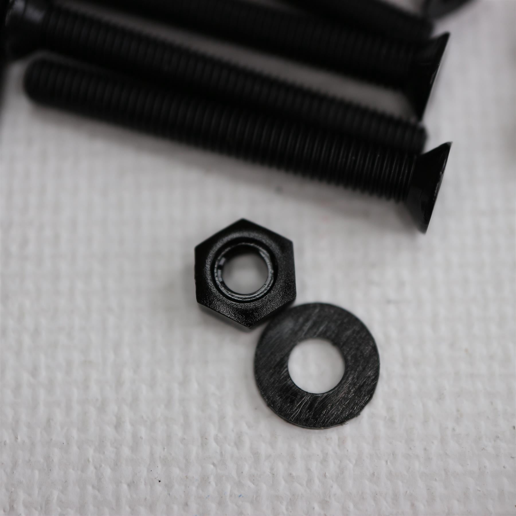 50 x Black Nylon Countersunk plastic machine screws, M3 x 25mm, Plastic Bolts, Nuts & Washers, (3/32 x 1 in)