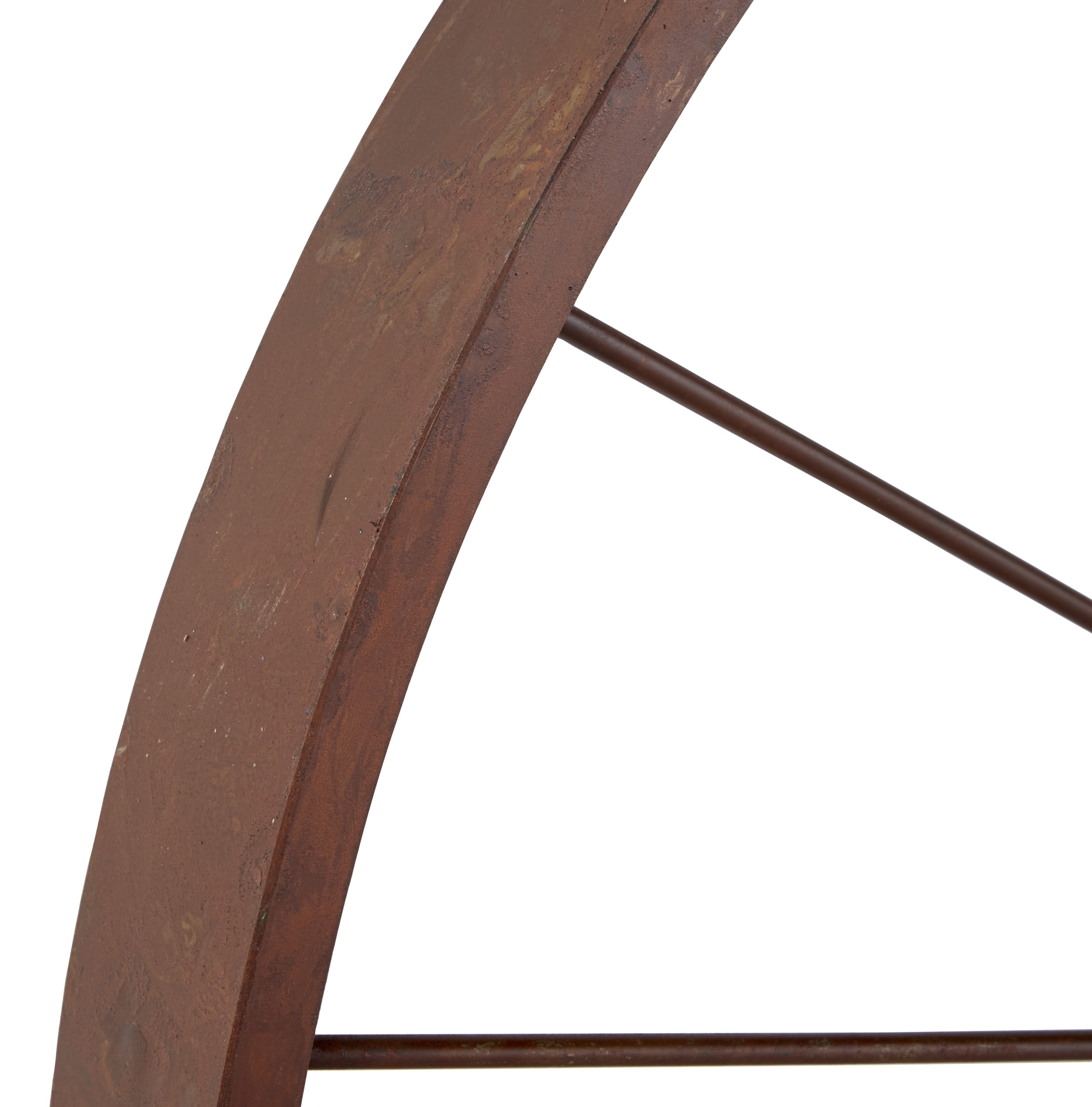Decmode Indoor/Outdoor Large Red Metal Wheel Wall Decor, 43"