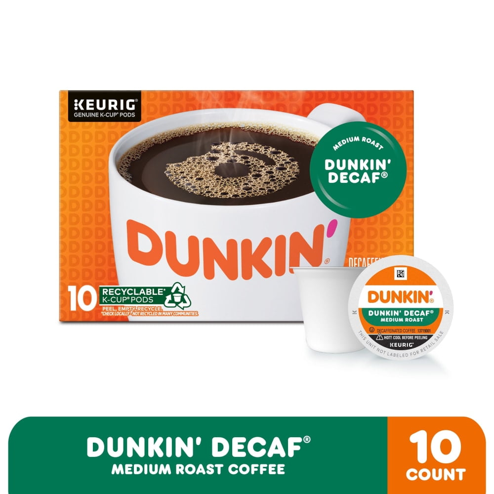 Dunkin’ Decaf Medium Roast Coffee, K-Cup Pods 10 count - 3 Pack
