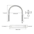 thumbnail image 2 of Unique Bargains Rond U-Bolts 5 Ensembles 53mm (2,09 ') Largeur Intérieure 71mm Longueur M6 304 Acier Inoxydable avec Rondelles et Plaques à Écrous, 2 of 5