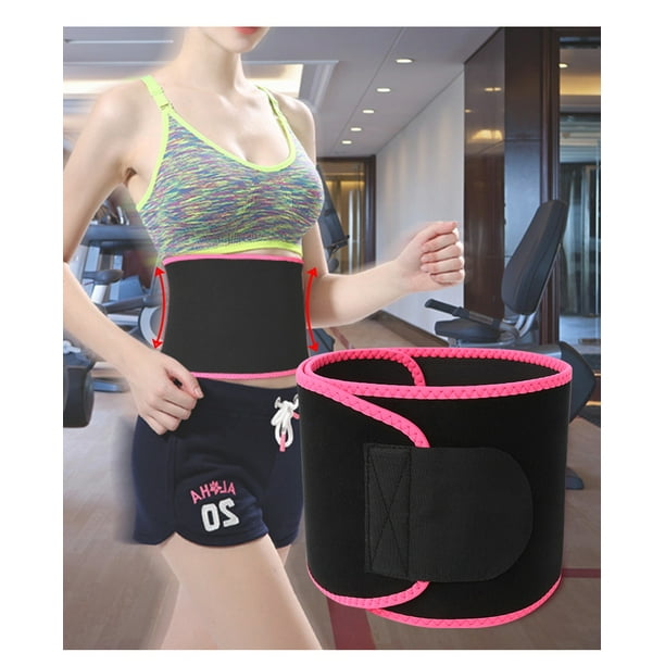 TORUBIA Waist Trimmer - Sweat Wrap, Tummy Toner -Black/Pink  Premium Waist  Trainer Sauna Belt for Men & Women 