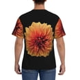 thumbnail image 3 of Bixox Men's Orange Dalia Printed Short Sleeve Skinny Athletic T-Shirt, 3 of 6