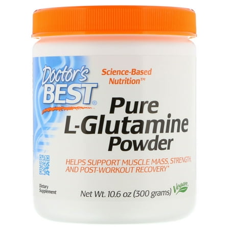Doctor's Best Pure L-Glutamine, Non-GMO, Gluten Free, Soy Free, Vegan, 300 (Best L Glutamine Supplement Reviews)