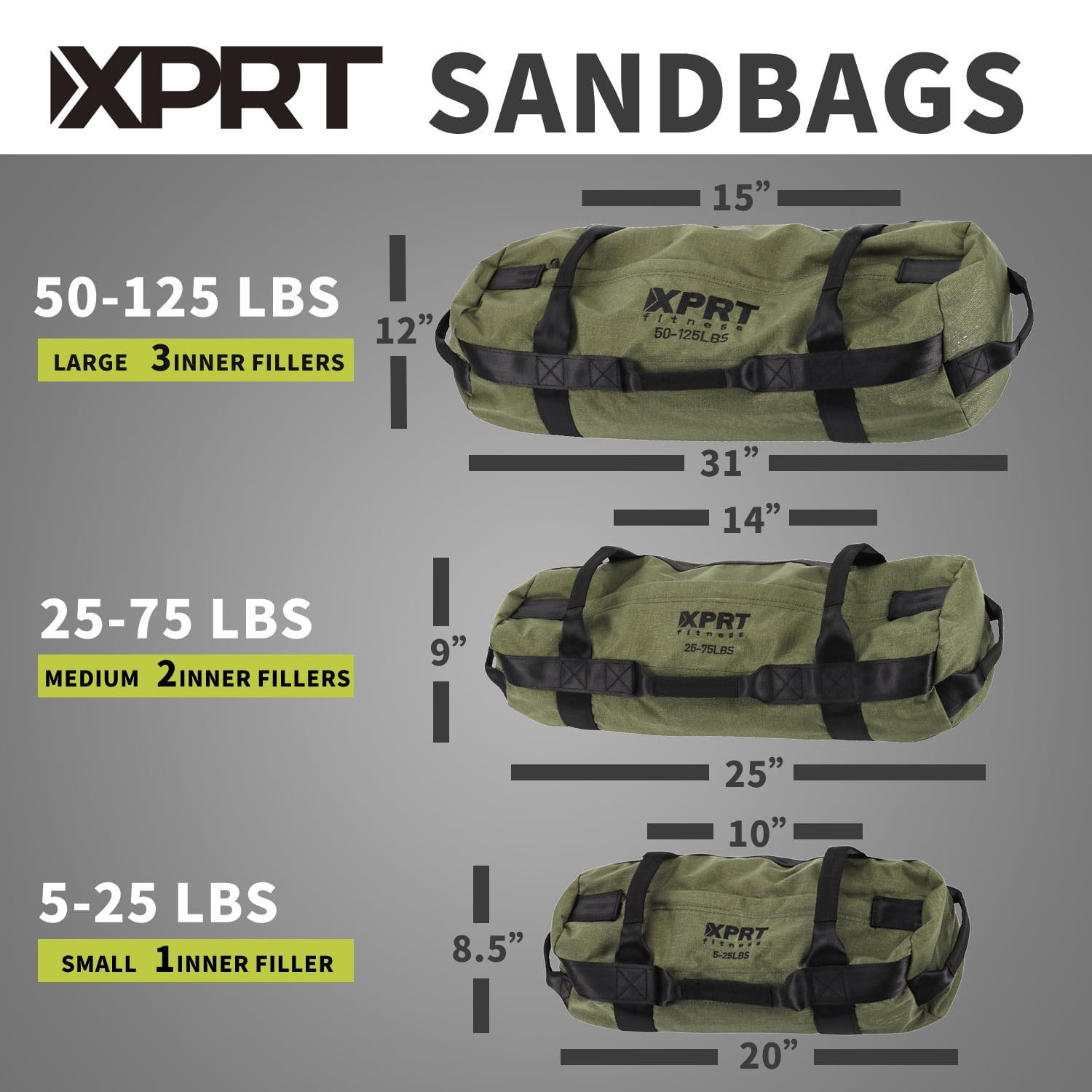 XPRT Fitness Workout Sandbag for Heavy Duty Workout Cross Training