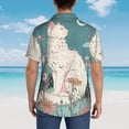 thumbnail image 5 of Cauagu Celestial Cat And Flowers Print Hawaiian Shirt for Men,Casual Short Sleeve Button Down Shirts Summer Beach Men's Regular-Fit Short-Sleeve Print Shirt -3X-Large, 5 of 6