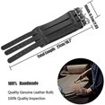 thumbnail image 3 of One Bear Pulsera de cuero genuino para hombres y mujeres, correa triple ancha, pulsera, brazalete, guantelete, accesorio, cinturón de armadura para brazo, pareja unisex, negro, 2, 3 of 4