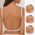 thumbnail image 6 of IQOGKRN Women's Low Back Bras with Padded Removeable Wirefree Seamless Bra Backless Multiway Straps Convertible Bra Pink L, 6 of 8