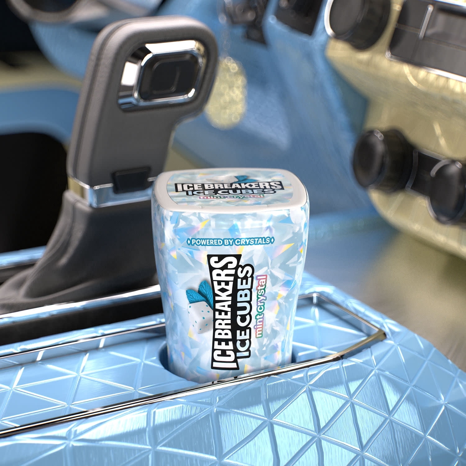 Ice Breakers Ice Cubes Mint Crystal Flavored Sugar Free Chewing Gum, Bottle 3.24 oz, 40 Pieces ( 4 Pack )
