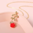 thumbnail image 3 of LLQkigsxse Collier Breloque pour Femmes Collier Fleur Rose Pendentif Fleur Chaîne de Clavicule, 3 of 7