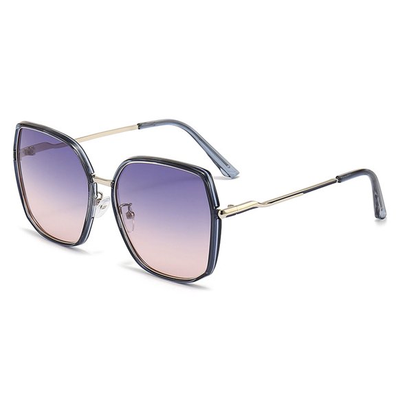 Polarized sunglasses with large frame, stylish, TAC and metal material, Blue