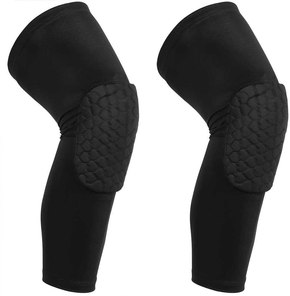Pair Crashproof Antislip Basketball Honeycomb Knee Pad Leg Sleeve Protector Gear 