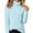AA-Light Blue, variant on Watermelon Red Fuzzy Pullover for Women Oversized Long Sleeve Sherpa Lined Fleece Sweatshirts Solid Color Mock Neck Sweaters Tops L