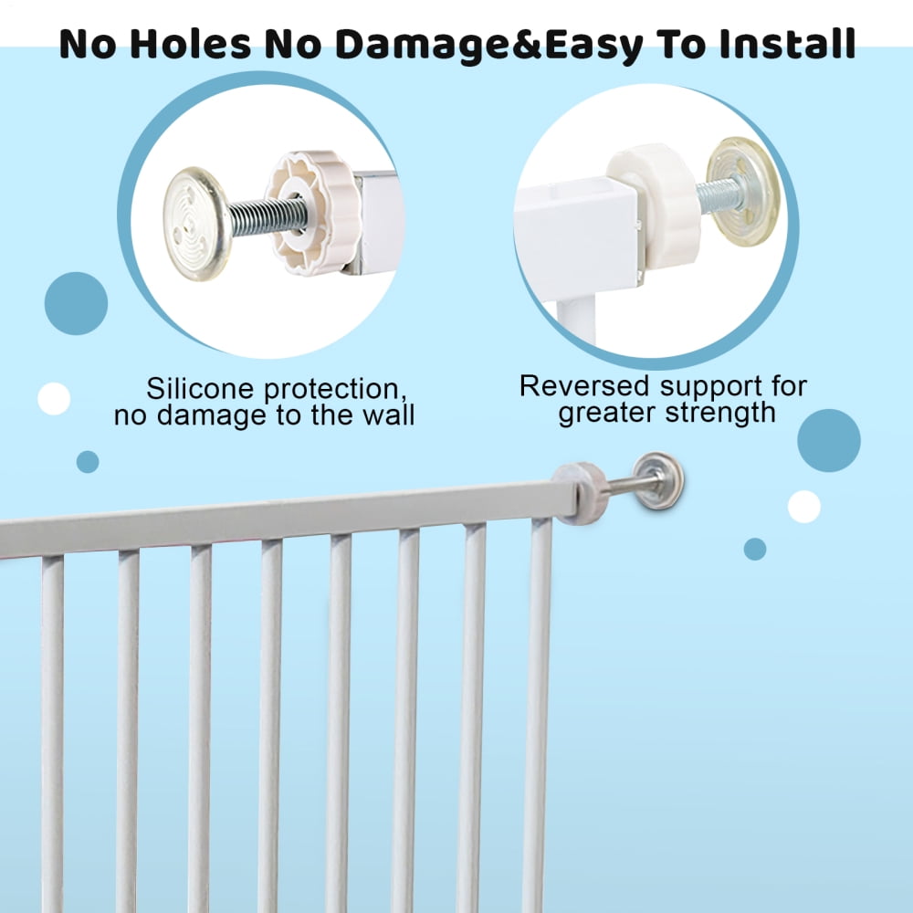 30"-45.7" Wide Cat Gate, Indoor Baby Barrier 59.1in Height, Double Lock System for Baby & Pet Safety
