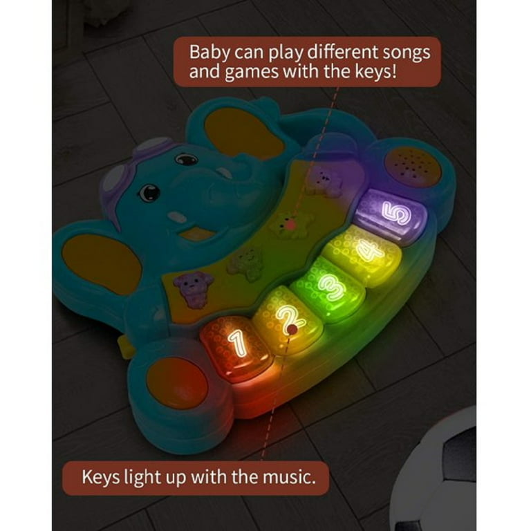 S&C Adorável Lion Baby Piano Toy - 5 Teclas numeradas e coloridas