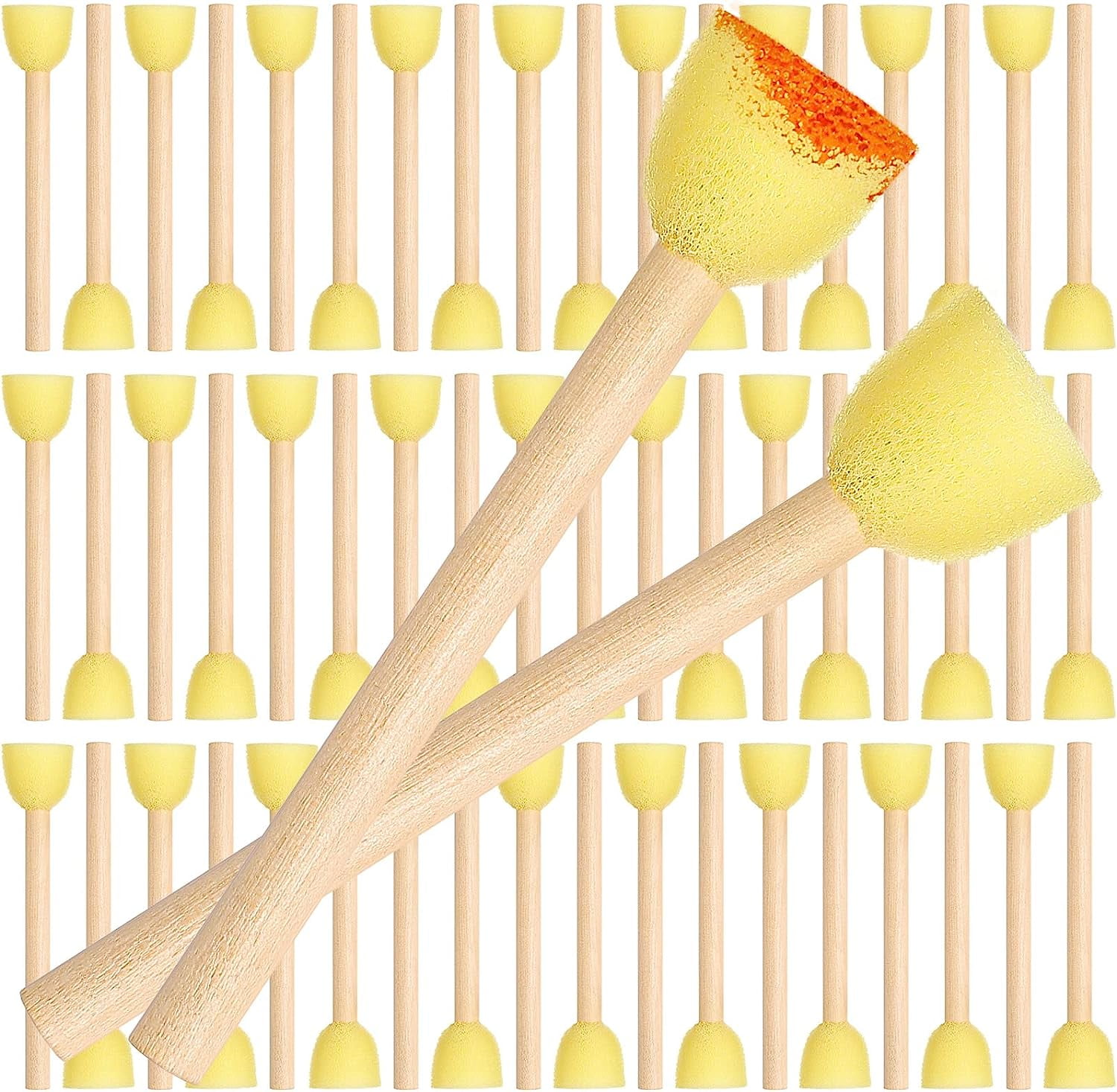 100 Pcs Round Sponge Foam Brush Paint Sponge Brush Small Sponge Paint