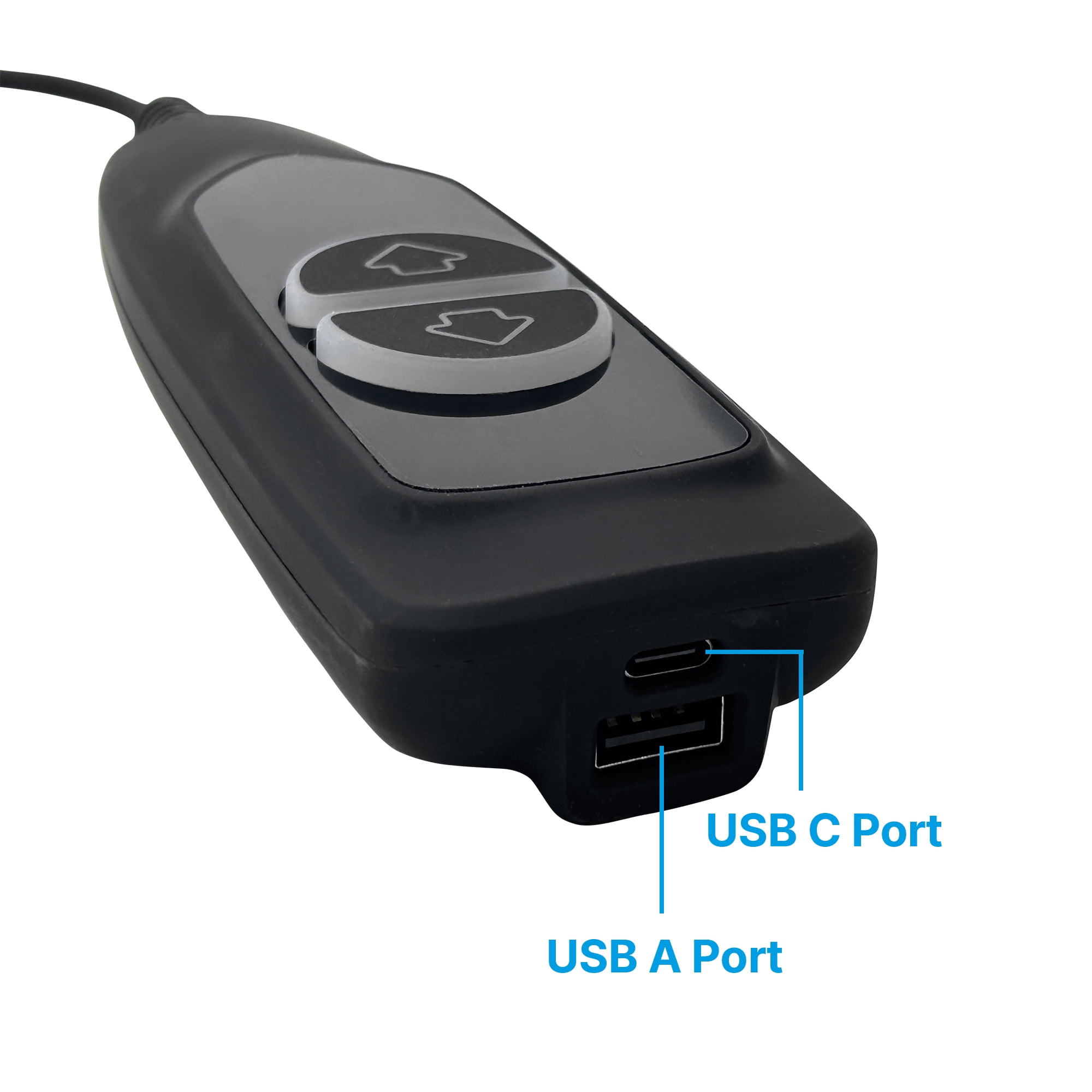 2 Button 5 Pin Remote Hand Control with USB A C Ports and Backlight for Lift Chairs Power Recliner