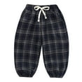 thumbnail image 4 of bbymog Baby Girl Winter Clothes Fashion Vintage Plaid Elastic Waist Joggers for Boys Casual Loose Drawstring Sweatpants for Girls Black 11 Years, 4 of 4