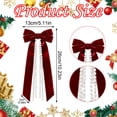thumbnail image 3 of Christmas Velvet Bow Ornaments, 10.23X5.11X0.98" Hanging Xmas Tree Decoration with Pearl Chain, Pearl Tassel Ribbon Pendant, Holiday Wreath Decor, Farmhouse Home Accents, Winter Decor for Mantel, 3 of 7