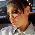 thumbnail image 5 of Rimless Y2K Sunglasses, UV400 Protection, Wraparound Shield Design, Square Frame, Black/Gray/Brown Lens Options, 5 of 8
