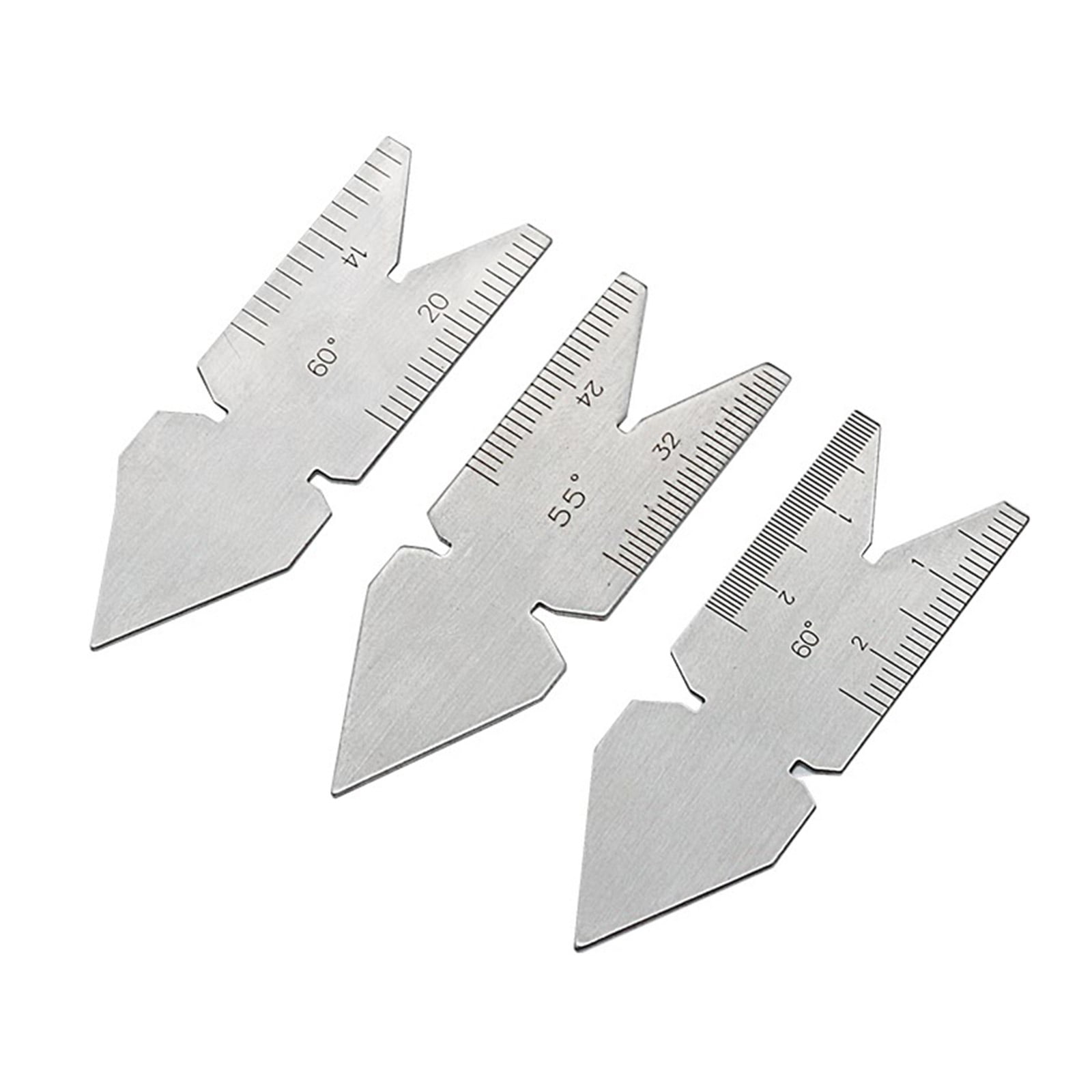 JUNTEX Fishtail Center Gauge 3 Pcs/set Stainless Steel Screw Thread