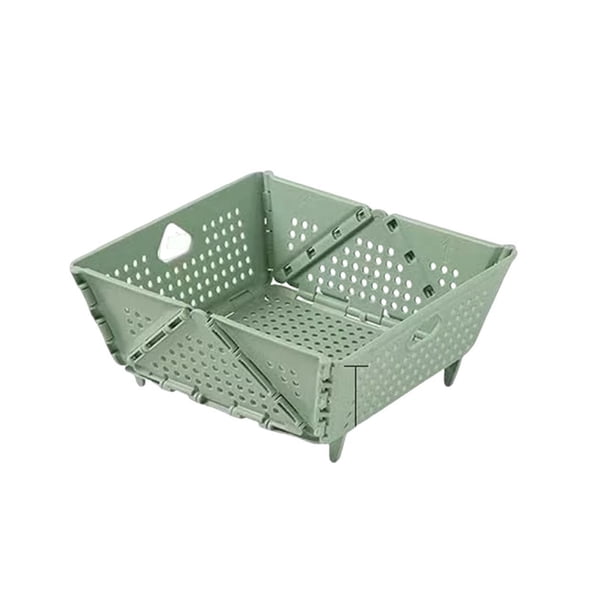 Cesta de Plástico Grueso para Frutas y Verduras | Cesta Plegable para Almacenar y Escurrir En La Cocina | Colador Multifuncional para Lavar y Pasta | Diseño Compacto