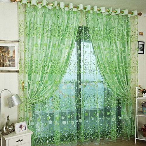 Ayyufe Window Sheer Valance Floral Curtain Bedroom Home Room Wedding Party Decor