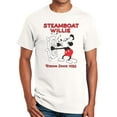 thumbnail image 2 of Mens Vintage Steamboat Willie T-Shirt - Classic Vibing Cartoon Shirt, White 2XL, 2 of 3