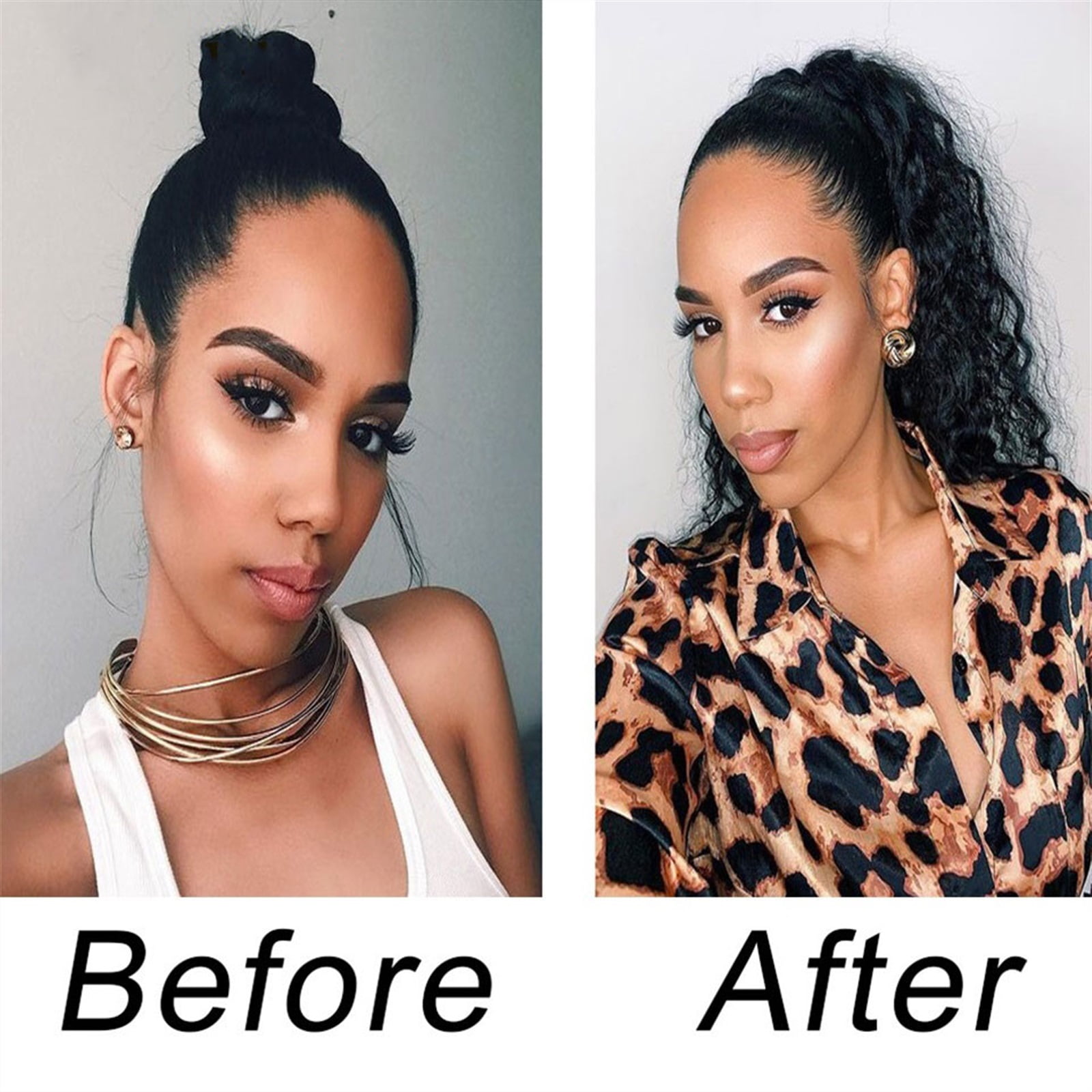8-26 Inches Kinky Curly Clip In Hair Extension, 120g/Set Double Weft Full Head Human Hair Extension Brazilian Remy Human Hair for Women 8pieces