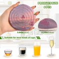 thumbnail image 4 of 6 Pcs Drink Coasters with Holder 3.94in Woven Coasters for Drinks Pink Butterflies Flying Coaster Set for Protection Table, 4 of 7
