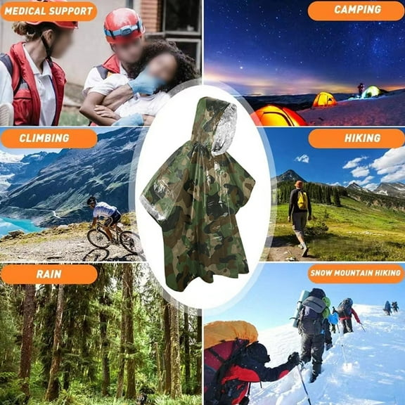 Motorcycle Rain Poncho Multifunctional outdoor Camo Waterproof Raincoat