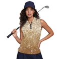 thumbnail image 6 of HUIACONG Sleeveless Top in Gold Glitter Pattern, Polyester Fabric for Ladies Daily Wear and Patriotic Anniversary Events, 6 of 7