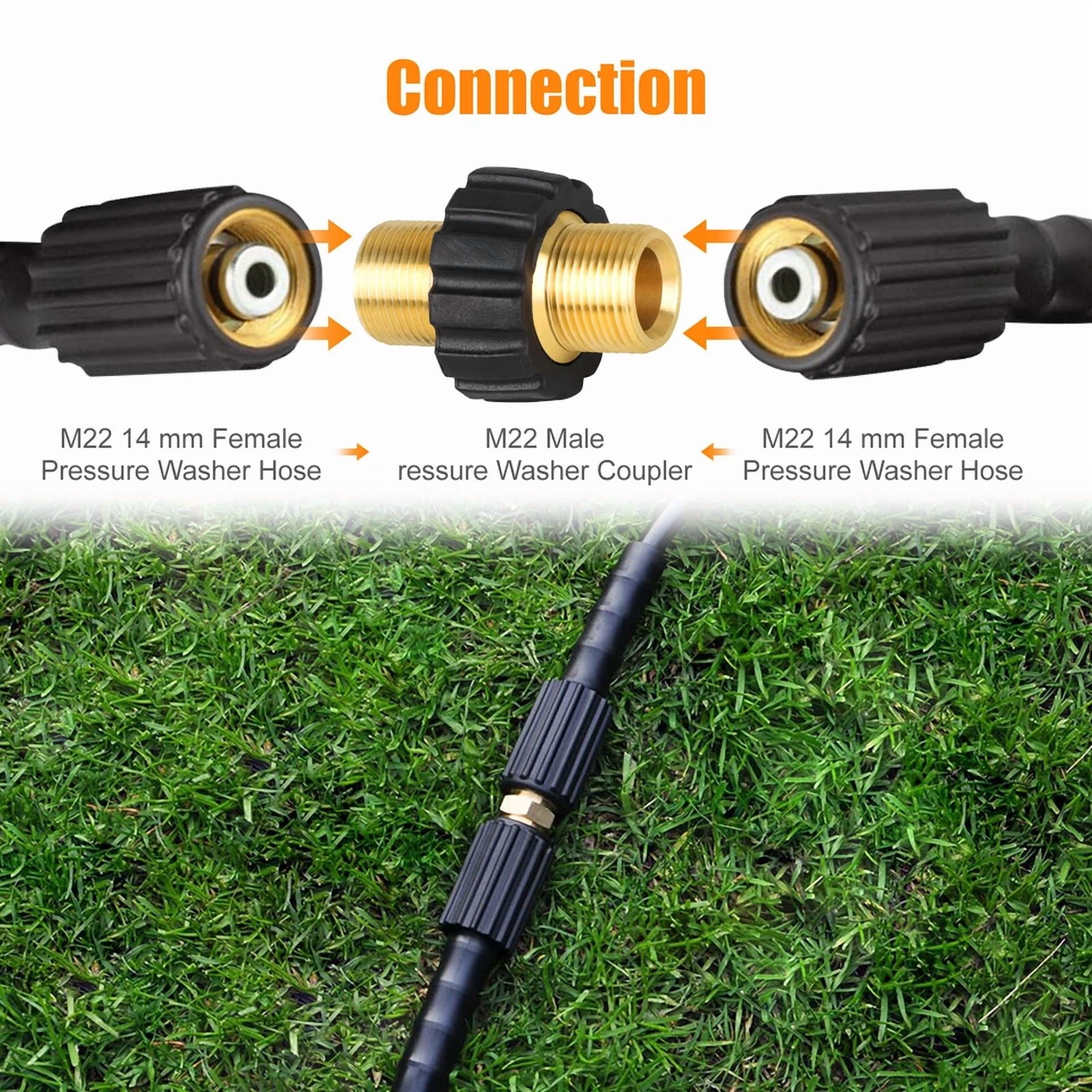 CIRCLE- 2X M22-14Mm Quick Connect Hose Adapter 5000Psi Pressure Washer Connector Fitting