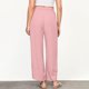 thumbnail image 4 of Karight Linen Pants Women Summer Beach Lounge Palazzo Trousers Loose Elastic Plus Size Drawstring with Pockets Pants, 4 of 8