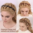 thumbnail image 5 of Butterfly Clip Headband, 90s Headbands with Clips, Double Bangs Hairstyle Headband, Multi Layer Toothed Braid Tool for Easy Diy Hairstyle(2pcs), 5 of 7