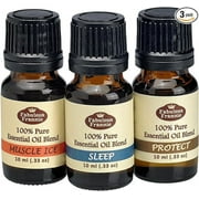 Fabulous Frannie Pure Essential Oil Blend Top 3 Set - Muscle Ice, Protect, Sleep - Great for Aromatherapy