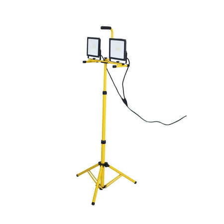 

10 000 Lumen Led Work Light Dual Head Telescoping Adjustable Tripod Stand Rotating Lamps