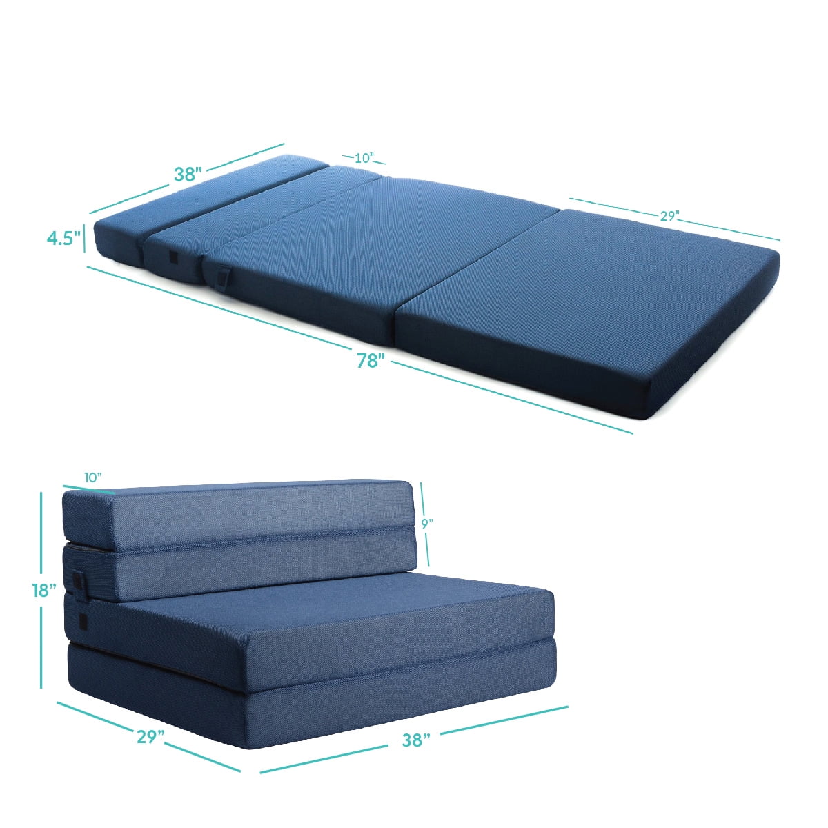Milliard Tri Fold Sofa Bed Baci Living Room