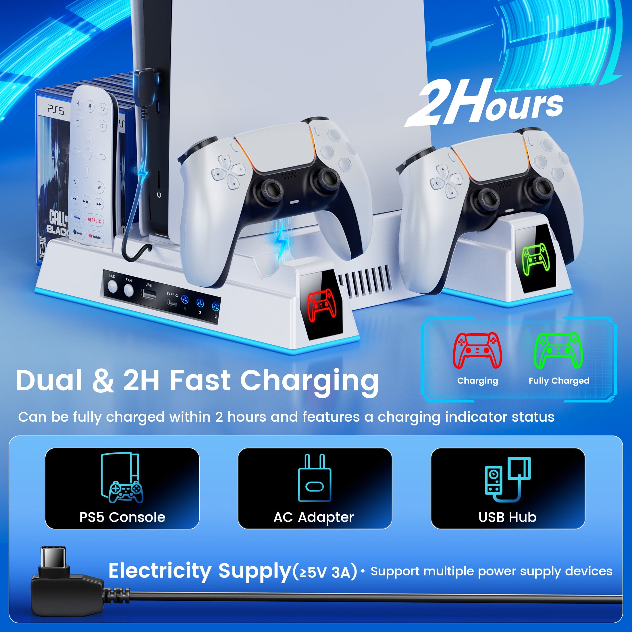 PS5 Stand Cooling Station,PS5 Accessories