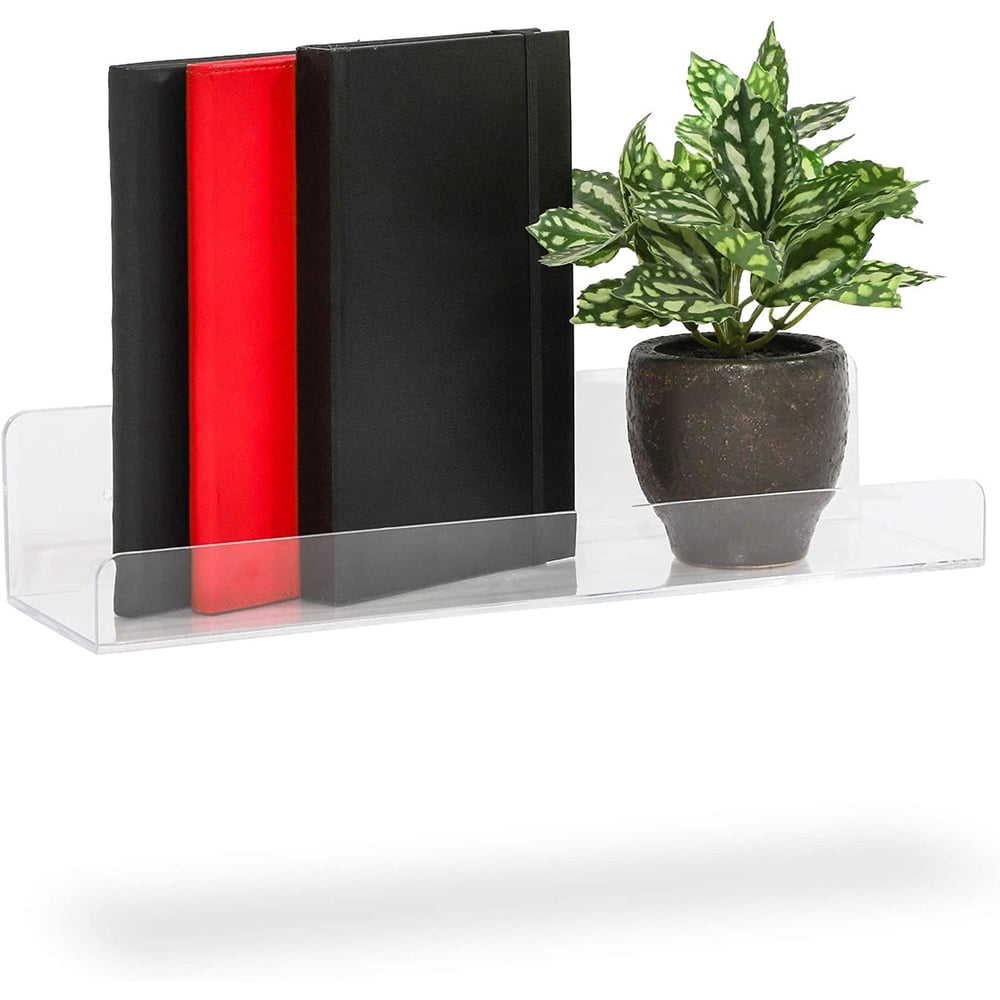 Acrylic Floating Shelf, Wall Mounted Hanging Decor Shelf