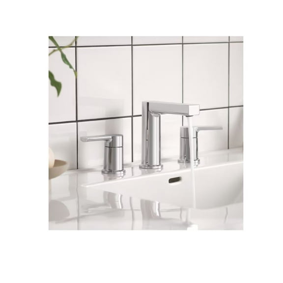Moen Rinza 84629 Chrome 2-Handle Widespread WaterSense Bathroom Sink Faucet with Drain