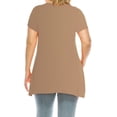thumbnail image 3 of Women's Plus Size Casual Solid Short Sleeve Round Neck Tunic Tops with Side Pockets, 3 of 6