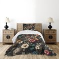 thumbnail image 4 of Ambesonne Floral Quilted Bedspread Set 2 Pcs, Futurist Garden Flowery Art, Twin Size, Sage Green Marigold Coral, 4 of 4