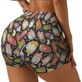 thumbnail image 2 of Sigee Milk Tea Print Women's High Waist Workout Shorts - Squat Proof, Tummy Control, Yoga and Gym Activewear-X-Large, 2 of 9