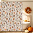thumbnail image 3 of Shower Curtains for Bathroom-36"x72",Thanksgiving White Pumpkin Waterproof Bath Curtain Grommet Shower Curtain Set with Hooks, 3 of 9