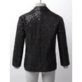 thumbnail image 4 of TSSOE Kids Boys Sequins Jacket Blazer Tuxedo Suit Wedding Party Coat Dance Jazz Disco Costume Black 12, 4 of 7